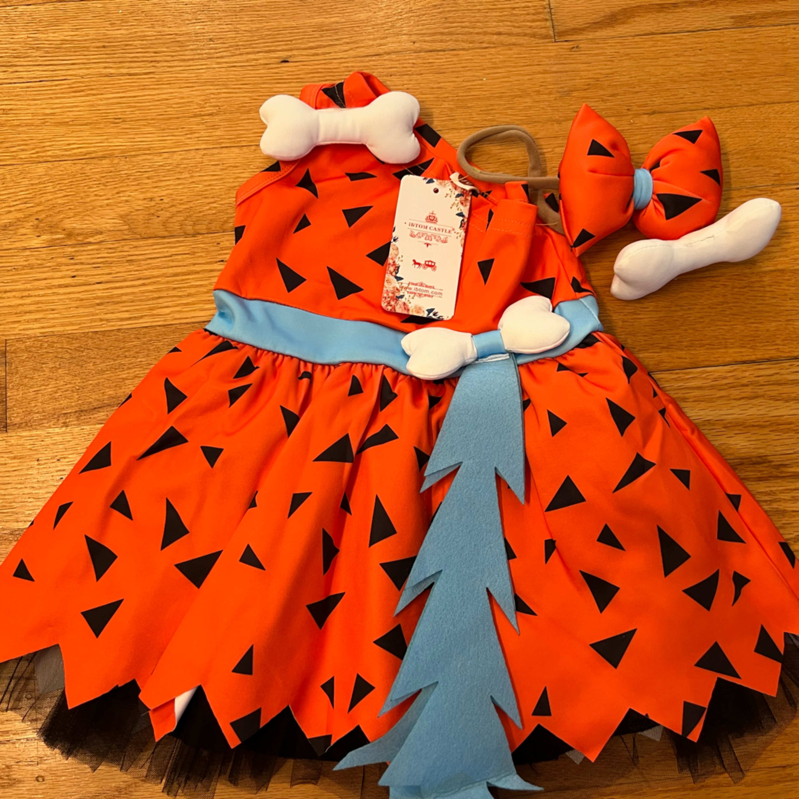 Orange And Blue Kids Dinosaur Costume Flinstones Bam Bam